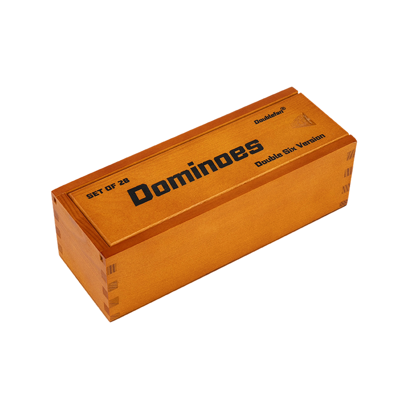 Drewniane pudełko w stylu bali podwójne sześć domino