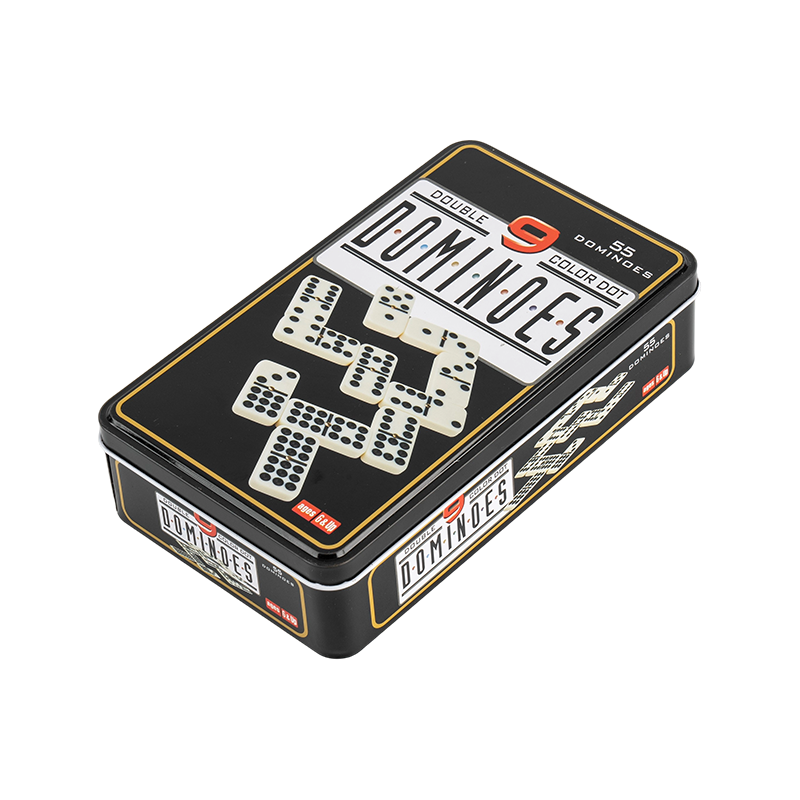 55 Płytek Puzzle Domino Domino Dom Domino w żelaznej skrzynce