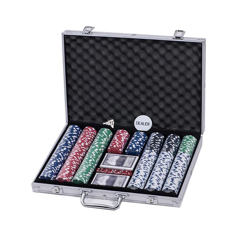 500PSC ciężkie chipsy pokerowe ustawione w aluminium pudełku